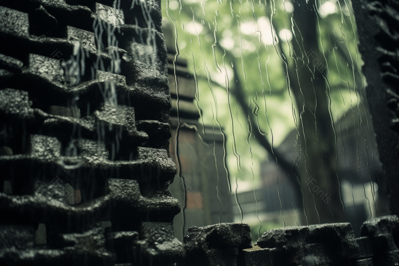 下雨阴雨天被雨淋的古式建筑,高清,摄影图,摄影图片,图片大全,摄影图免费下载